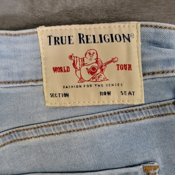 True Religion Women's Billie Mid Rise Straight Leg Jean, Light Wash, Size 24 - Picture 13 of 13